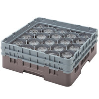 Cambro 20S958167 Camrack Customizable 10 1/8 inch Brown High 20 Compartment Glass Rack