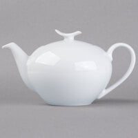 Schonwald 9134550 Fine Dining 15 oz. Continental White Porcelain Teapot with Lid - 6/Case