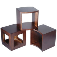 Clipper Mill by GET WR-810 Modal 12 inch Brown Wood Cube Riser Set