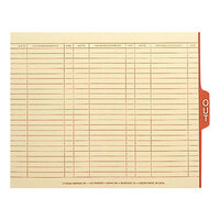 Smead 61910 9 1/2 inch x 12 1/4 inch Manila / Red Charge-Out Guide with 1/5 Side Tab, Letter   - 100/Box