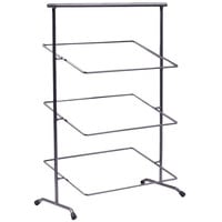 Clipper Mill by GET IR-907 POP 22" x 11" Gray Powder Coated Iron Rectangular 3-Tier Tilted Pane Stand