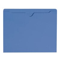 Smead 75502 Letter Size File Jacket - No Expansion, Reinforced Straight Cut Tab, Blue - 100/Box