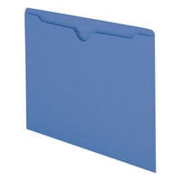 Smead 75502 Letter Size File Jacket - No Expansion, Reinforced Straight Cut Tab, Blue - 100/Box