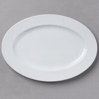 Schonwald 9132033 Fine Dining 12 7/8" x 9" Oval Continental White Porcelain Platter - 6/Case