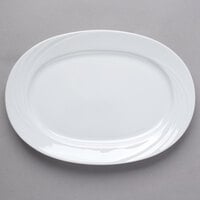 Schonwald 9182029 Donna 11 5/8 inch x 7 1/2 inch Oval Continental White Porcelain Platter - 6/Case