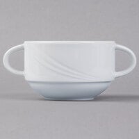 Schonwald 9182730 Donna 9.5 oz. Continental White Two-Handled Soup Cup - 12/Case