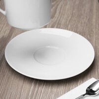 Schonwald 9136918 Fine Dining 6 1/4 inch Round Continental White Porcelain Saucer - 12/Case