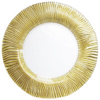 The Jay Companies 1470444 13 inch Gold Nilo Glass Charger Plate