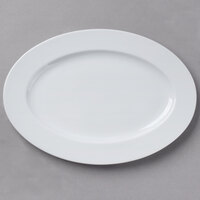 Schonwald 9132036 Fine Dining 14 3/8" x 10" Oval Continental White Porcelain Platter - 6/Case