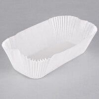 7 15/16 inch White Dry-Waxed Fluted Oblong Loaf Liners - 2000/Case