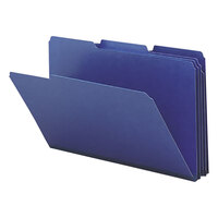 Smead 22541 Legal Size File Folder with 1 inch Expansion - Standard Height with 1/3 Cut Assorted Tab, Dark Blue - 25/Box