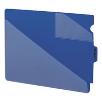 Smead 61961 9 1/2 inch x 12 3/4 inch Blue Poly Out Guide with Diagonal-Cut Pockets, Letter - 50/Box