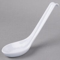Chinese Ton Porcelain Spoons for Kitchen 5.5-inch,White Asian Soup Spoons Rice Spoons LEETOYI Ceramic Soup Spoons Set of 12 
