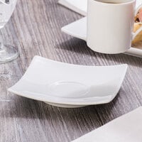 Schonwald 9137010 Fine Dining 4 3/4 inch Square Continental White Porcelain Saucer - 12/Case