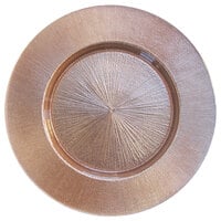 The Jay Companies 1900059 13 inch Rose Gold Glass Charger Plate