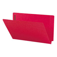 Smead 28740 Shelf-Master Legal Size Fastener Folder with 2 Fasteners - Straight Cut End Tab, Red   - 50/Box