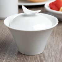 Schonwald 9134920 Fine Dining 4 3/8 inch Continental White Porcelain Sugar Bowl with Lid - 6/Case