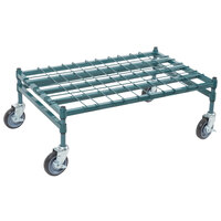 Regency 24 inch x 36 inch Heavy-Duty Mobile Green Dunnage Rack with Mat