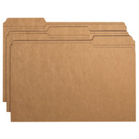 Smead 15734 Legal Size File Folder - Standard Height with Reinforced 1/3 Cut Assorted Tab, Kraft - 100/Box