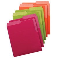 Smead 75406 Organized Up Heavy Weight Letter Size Vertical File Folder - Dual Tab, Assorted Bright Colors - 6/Pack