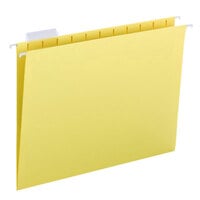 Smead 64069 Letter Size Hanging File Folder - 1/5 Cut Repositionable Poly Tab, Yellow - 25/Box