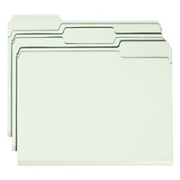 Smead 13234 Letter Size File Folder with 2 inch Expansion - Standard Height with 1/3 Cut Assorted Tab, Gray/Green - 25/Box
