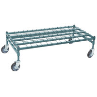 Regency 24 inch x 48 inch Heavy-Duty Mobile Green Dunnage Rack with Mat