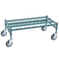 Regency 18 inch x 36 inch Heavy-Duty Mobile Green Dunnage Rack with Mat