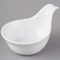 Acopa 3.5 oz. Bright White Porcelain Asian Appetizer / Tasting Spoon - 12/Pack