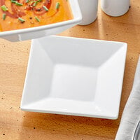 Acopa 5 inch Square Bright White Porcelain Saucer - 12/Pack