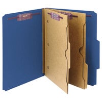 Smead 14077 SafeSHIELD Letter Size Classification Folder with 2 Pockets - 10/Box
