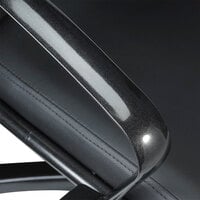 Eurotech LE111TNM-BLKL Europa Metallic Series Black Leather High Back Swivel Office Chair