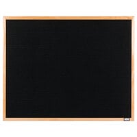 Aarco Black Felt Open Face Horizontal Indoor Message Board with Oak Wood Frame and 3/4" Letters
