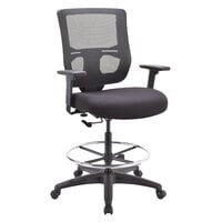 Eurotech EHS5499 Apollo II Series Black Mesh Mid Back Swivel Office Stool with Extended Height