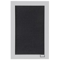 Aarco BOFD1812L 18" x 12" Black Felt Open Face Vertical Indoor Message Board with Aluminum Frame and 3/4" Letters
