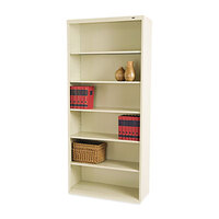 Tennsco B78PY Putty 6 Shelf Metal Bookcase - 34 1/2 inch x 13 1/2 inch x 78 inch