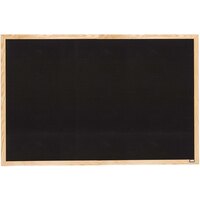 Aarco AOFD3660 36 inch x 60 inch Black Felt Open Face Horizontal Indoor Message Board with Oak Wood Frame and 3/4 inch Letters