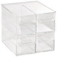 Vollrath SBB2X2 Cubic Four Drawer Clear Acrylic Bread Box with Reusable Chalkboard Labels and Chalk