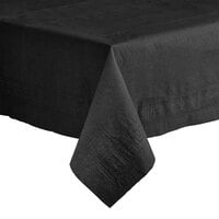 Hoffmaster 220613 54" x 108" Cellutex Black Tissue / Poly Paper Table Cover - 25/Case