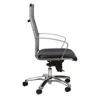 Eurotech LE811BLK Europa Leather Series Black Leather High Back Swivel Office Chair