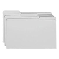 Smead 17334 Legal Size File Folder - Standard Height with Reinforced 1/3 Cut Assorted Tab, Gray - 100/Box