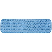 Rubbermaid HYGEN FGQ41000BL00 18" Blue Microfiber Hook & Loop Wet Mop Pad