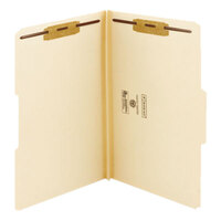 Smead 19595 Heavy Weight Legal Size Fastener Folder with 2 Fasteners - Reinforced 1/3 Cut Assorted Tab, Manila - 50/Box