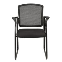 Eurotech 7055SB-BLACK Dakota2 Series Black Mesh Office Side Chair with Arm Rests