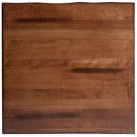 Lancaster Table & Seating Square Industrial Solid Wood Live Edge Table Top with Antique Walnut Finish