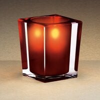 Sterno 80242 3 3/4 inch Red and Clear Square Liquid Candle Holder