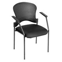 Eurotech FS9077 Breeze Series Black Fabric and Plastic Office Side Chair with Black Frame