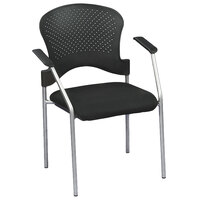 Eurotech FS8277 Breeze Series Black Fabric and Plastic Office Side Chair with Grey Frame