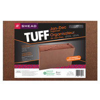 Smead 70490 TUFF Legal Size 12-Pocket Expanding File - January-December Indexed, Open Top, Redrope
