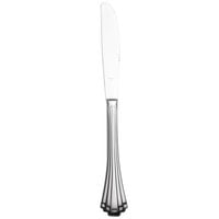 World Tableware 213 5502 Baguette 9 3/4 inch 18/0 Stainless Steel Heavy Weight Fluted Solid Handle Dinner Knife - 36/Case